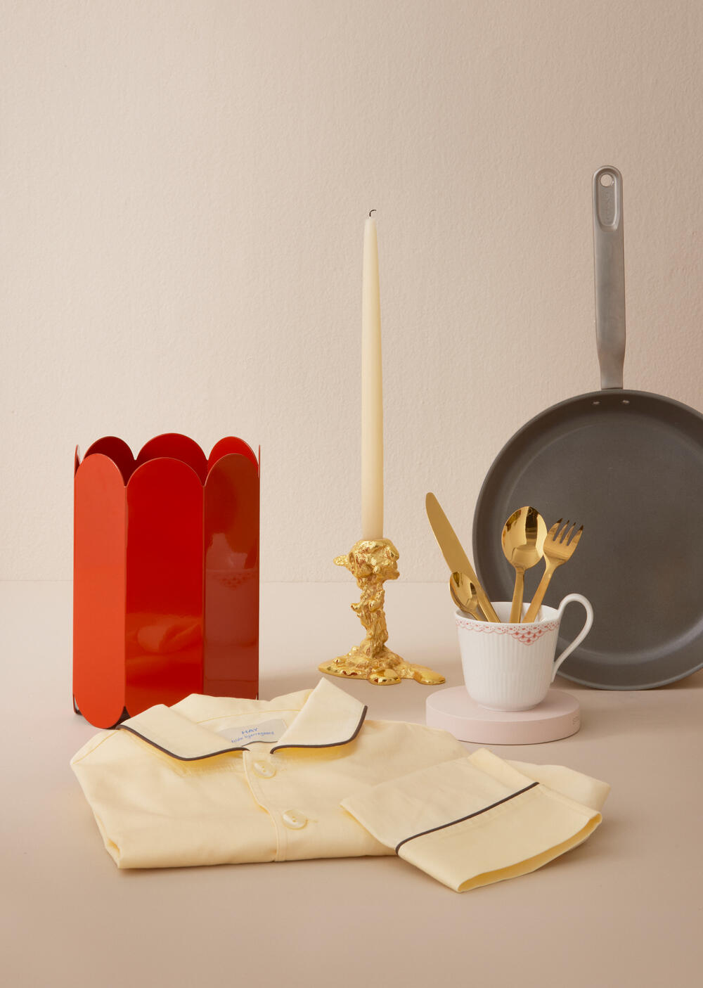 Drip lysestage, S - guldfarvet